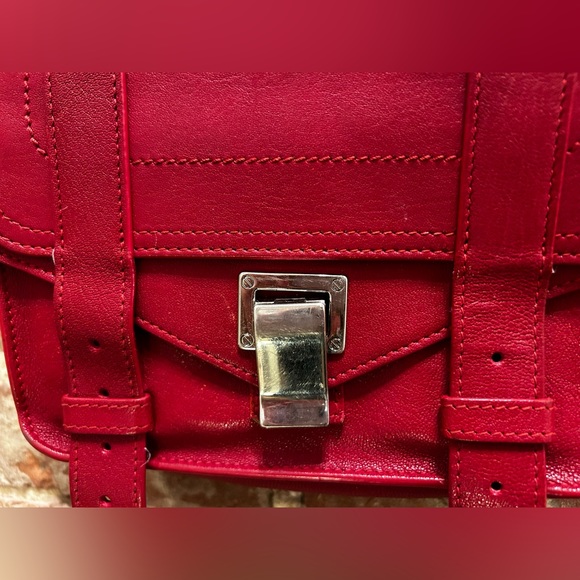 Proenza Schouler PS1 Crossbody Bag Red Leather Silver Hardware - Picture 2 of 10